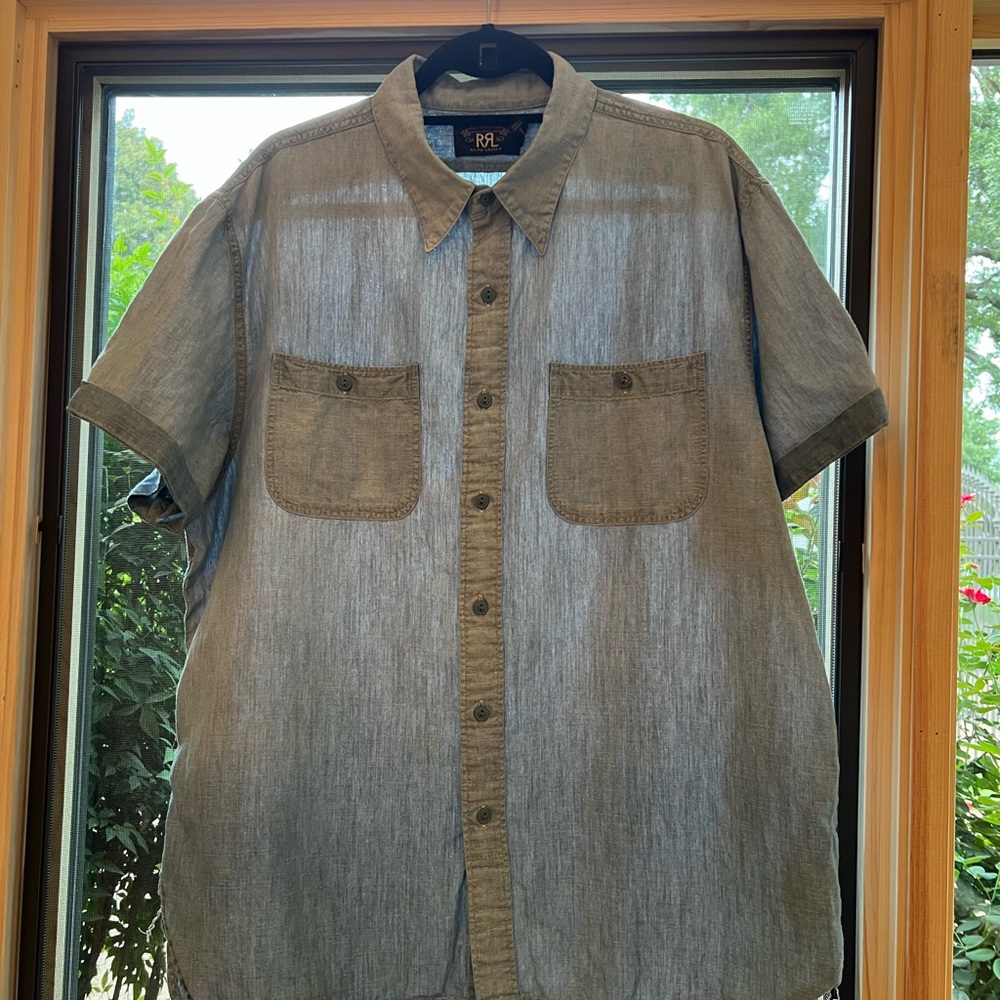 Double RL RRL Short Sleeve Chambray Button Down